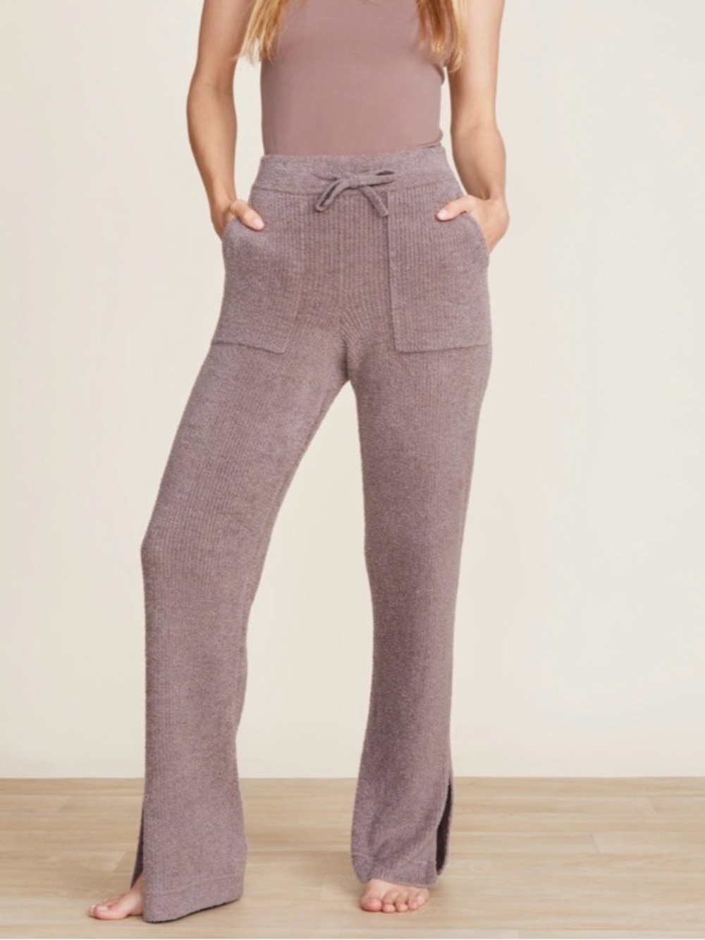 Barefoot Dreams CozyChic Lite Pinch Seam Ribbed Luxury Lounge Wide Leg Pants L